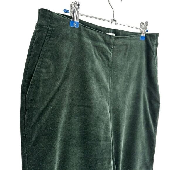 J Jill Velvet Straight Leg Ankle Pants Green Size 10 - Picture 4 of 8
